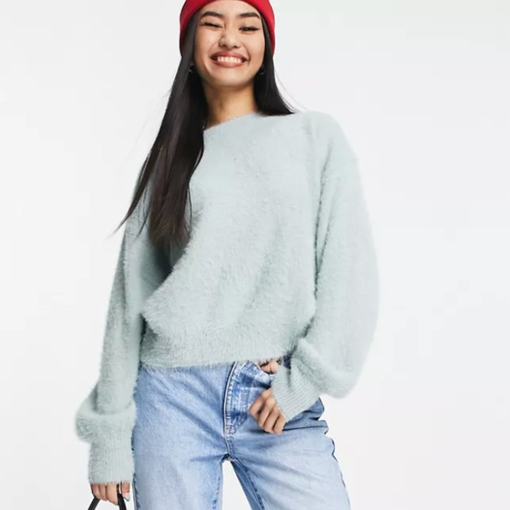 NWT fluffy blue sweater